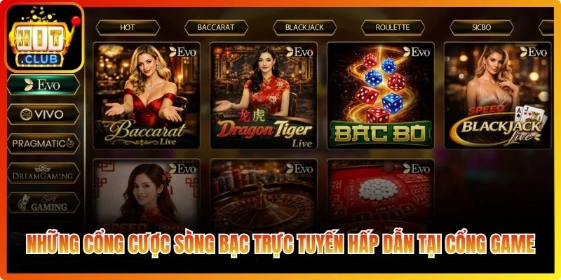 Những cổng cược sòng bạc trực tuyến hấp dẫn tại cổng game