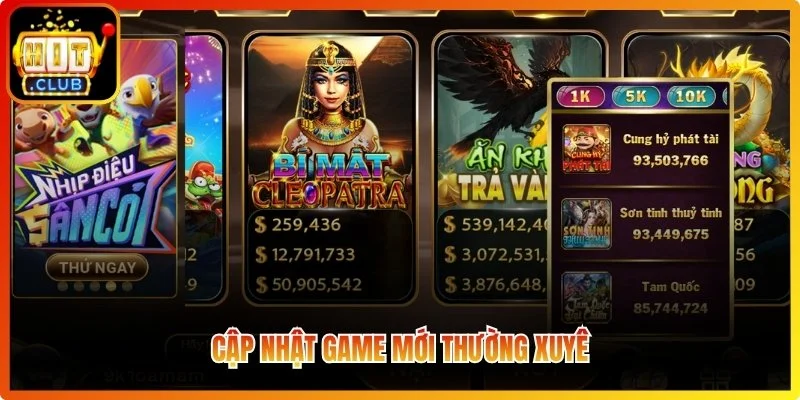 Cập nhật game mới thường xuyên